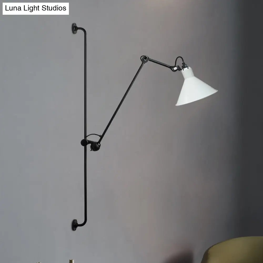 DecorBites™ Modern 1-Head Sconce Lighting with Metal Shade - Red/Yellow Conical Wall Mount Lamp for Bedside