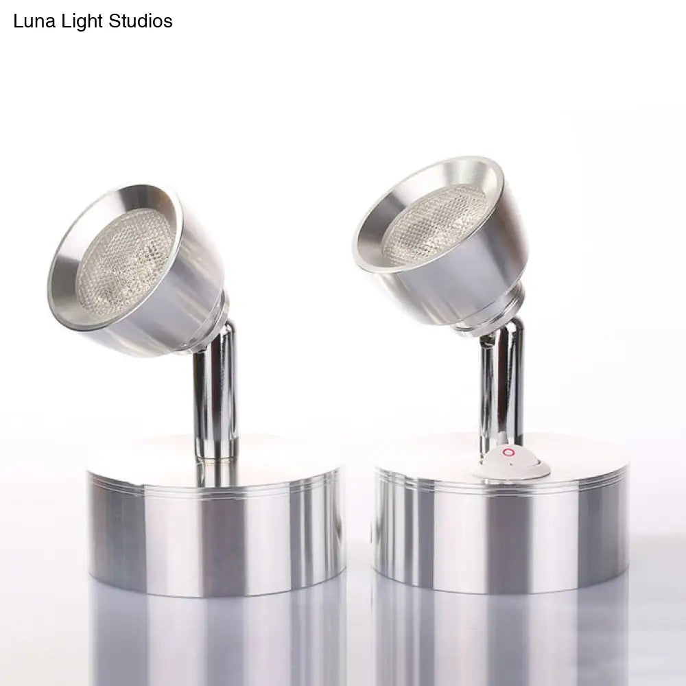 DecorBites™ Modern 1-Light Chrome Corridor Wall Sconce with Dome Metal Shade in Warm/White Light