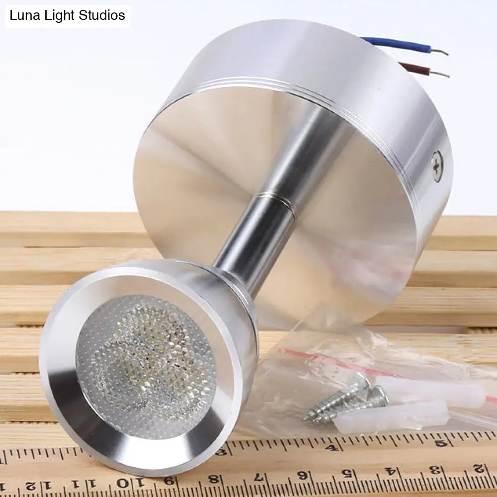 DecorBites™ Modern 1-Light Chrome Corridor Wall Sconce with Dome Metal Shade in Warm/White Light