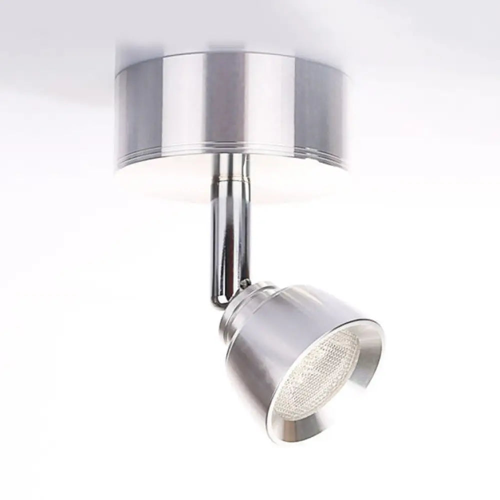 DecorBites™ Modern 1-Light Chrome Corridor Wall Sconce with Dome Metal Shade in Warm/White Light