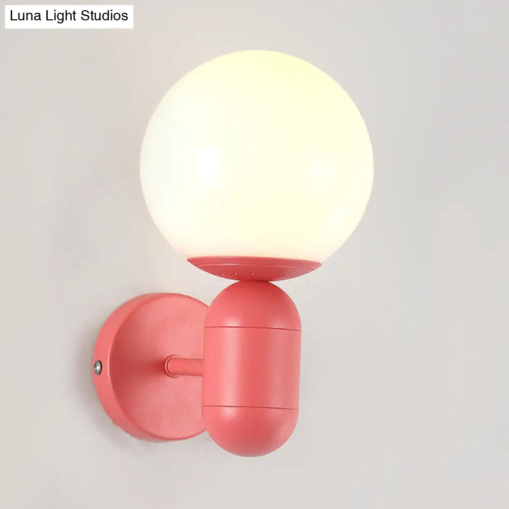 DecorBites™ Modern 1-Light Metallic Wall Lamp with Orb Shade - Perfect for Balcony and Kitchen