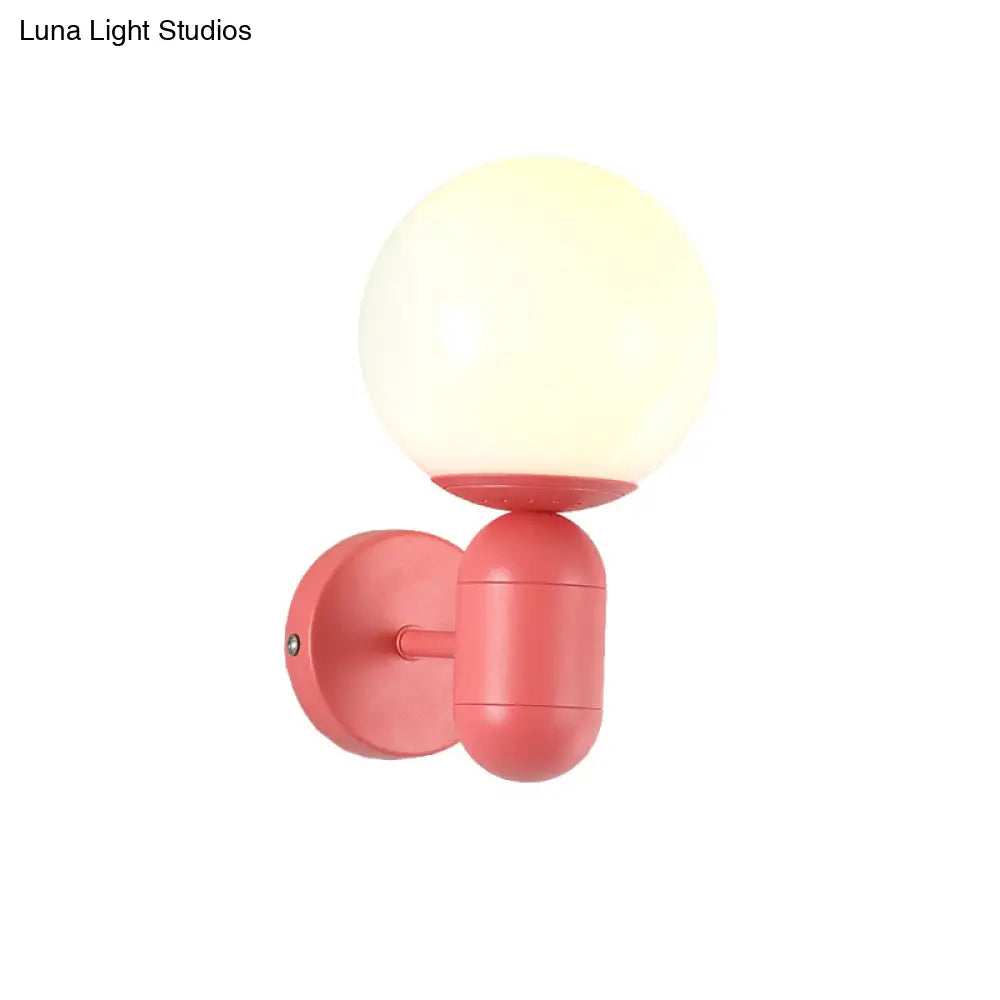 DecorBites™ Modern 1-Light Metallic Wall Lamp with Orb Shade - Perfect for Balcony and Kitchen