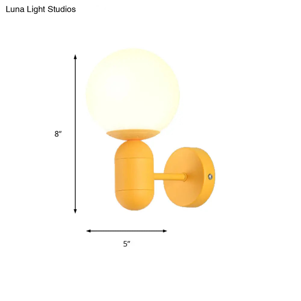 DecorBites™ Modern 1-Light Metallic Wall Lamp with Orb Shade - Perfect for Balcony and Kitchen