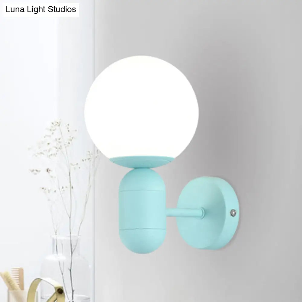 DecorBites™ Modern 1-Light Metallic Wall Lamp with Orb Shade - Perfect for Balcony and Kitchen