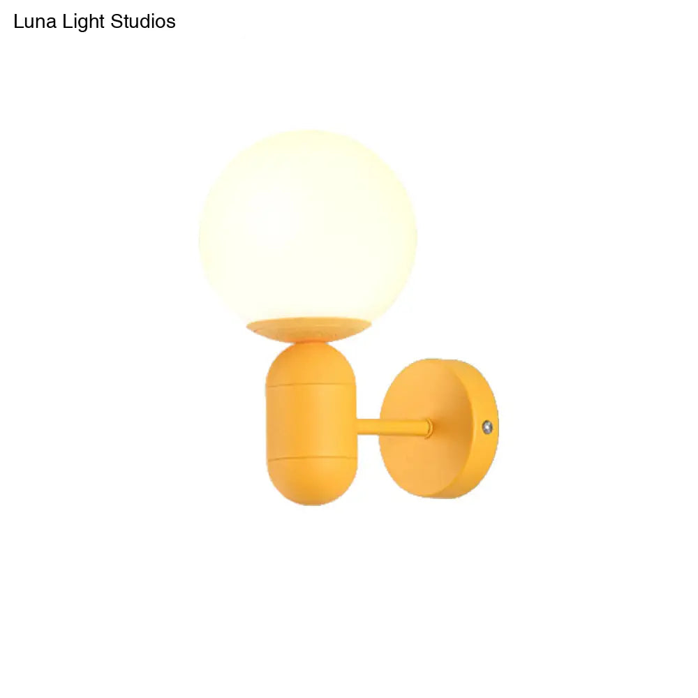 DecorBites™ Modern 1-Light Metallic Wall Lamp with Orb Shade - Perfect for Balcony and Kitchen