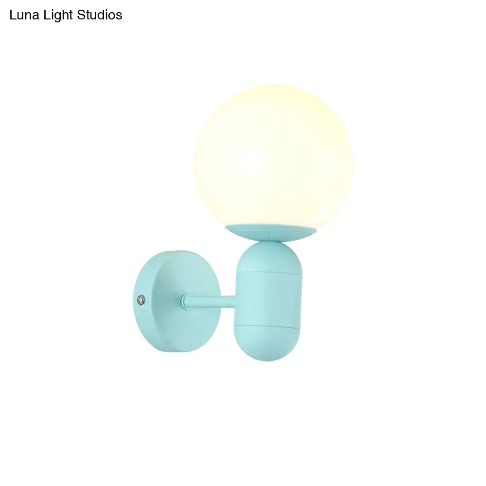 DecorBites™ Modern 1-Light Metallic Wall Lamp with Orb Shade - Perfect for Balcony and Kitchen