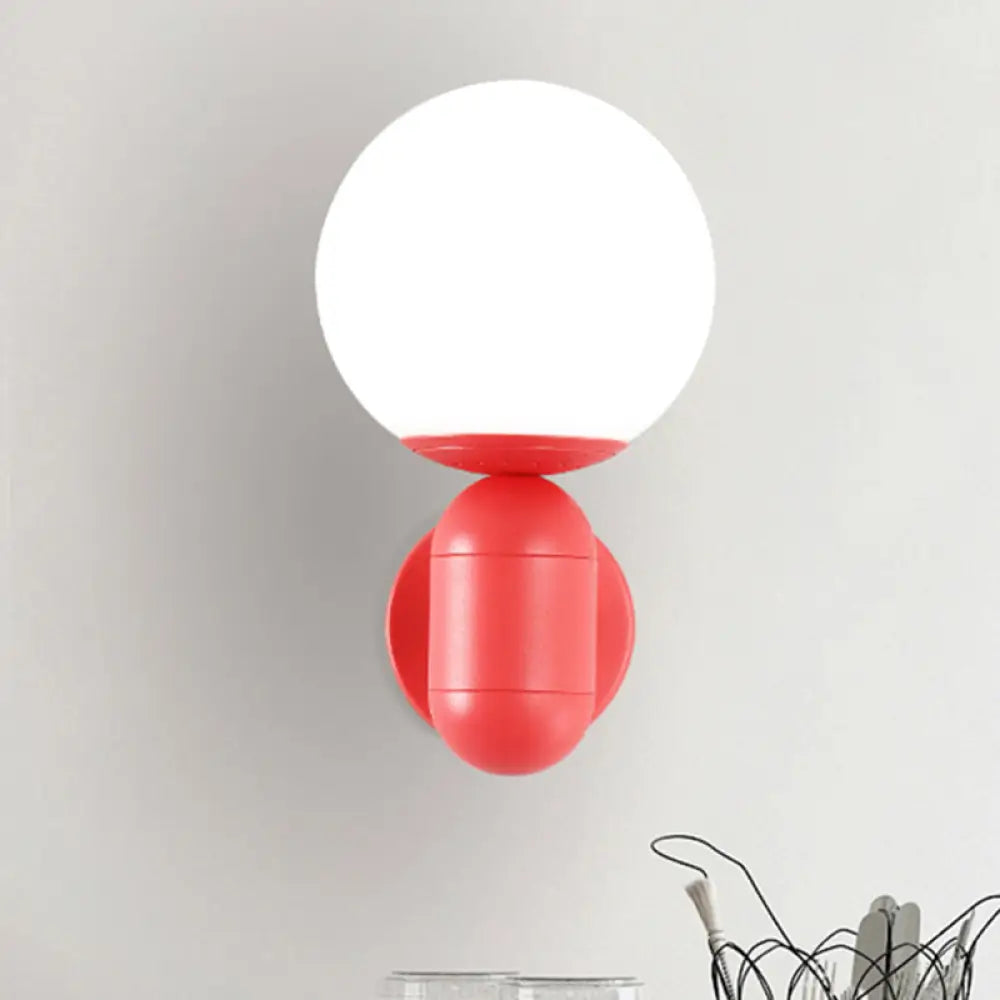 DecorBites™ Modern 1-Light Metallic Wall Lamp with Orb Shade - Perfect for Balcony and Kitchen