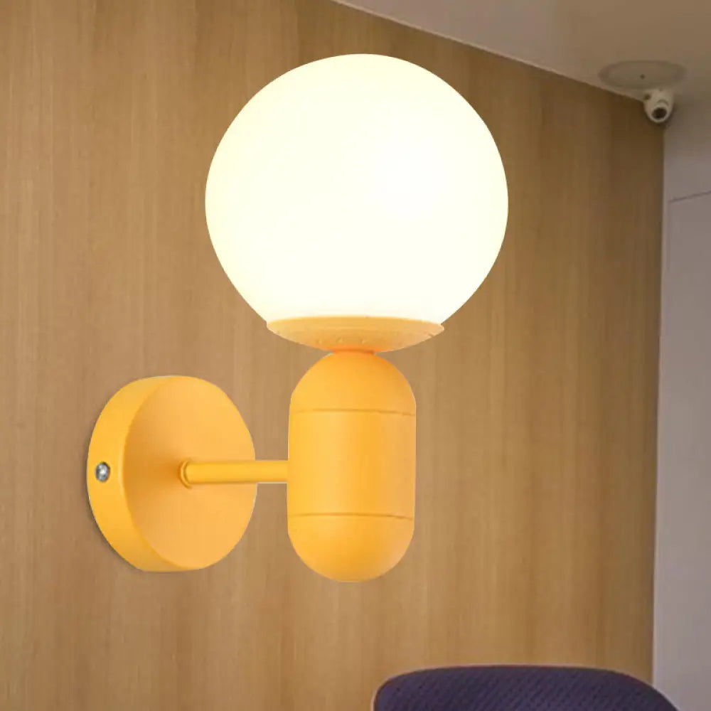 DecorBites™ Modern 1-Light Metallic Wall Lamp with Orb Shade - Perfect for Balcony and Kitchen