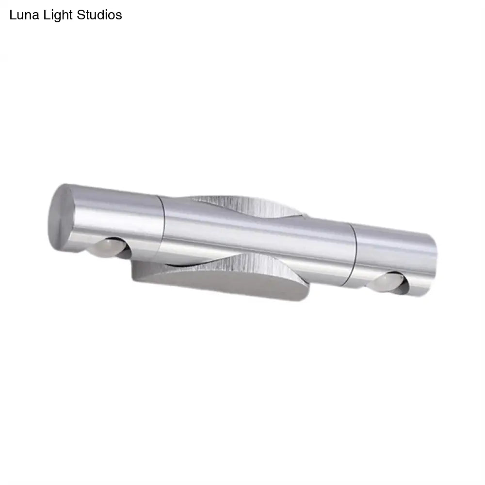 DecorBites™ Modern 2-Light Wall Fixture for Living Room with Aluminum Shade in Black/Silver - Warm/White Lighting