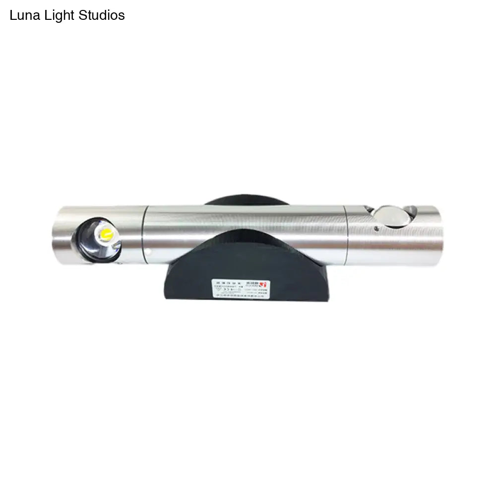 DecorBites™ Modern 2-Light Wall Fixture for Living Room with Aluminum Shade in Black/Silver - Warm/White Lighting