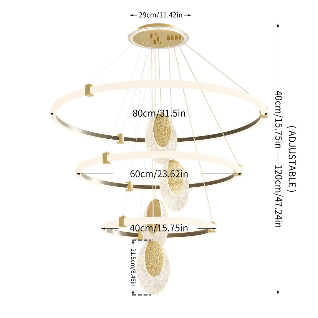 DecorBites™ Modern 3-Layer LED Chandelier Pendant Light