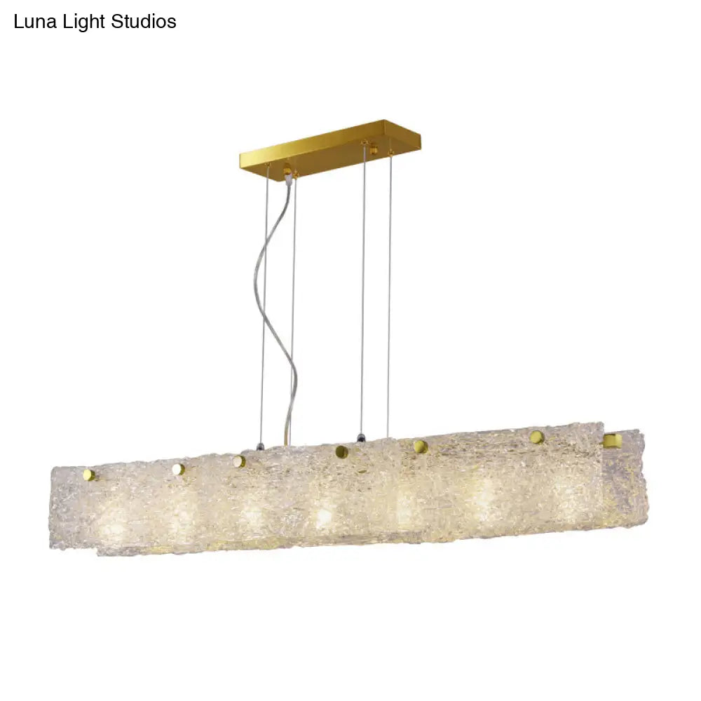 DecorBites™ Modern 9-Light Island Pendant in Gold with Transparent Crackle Glass