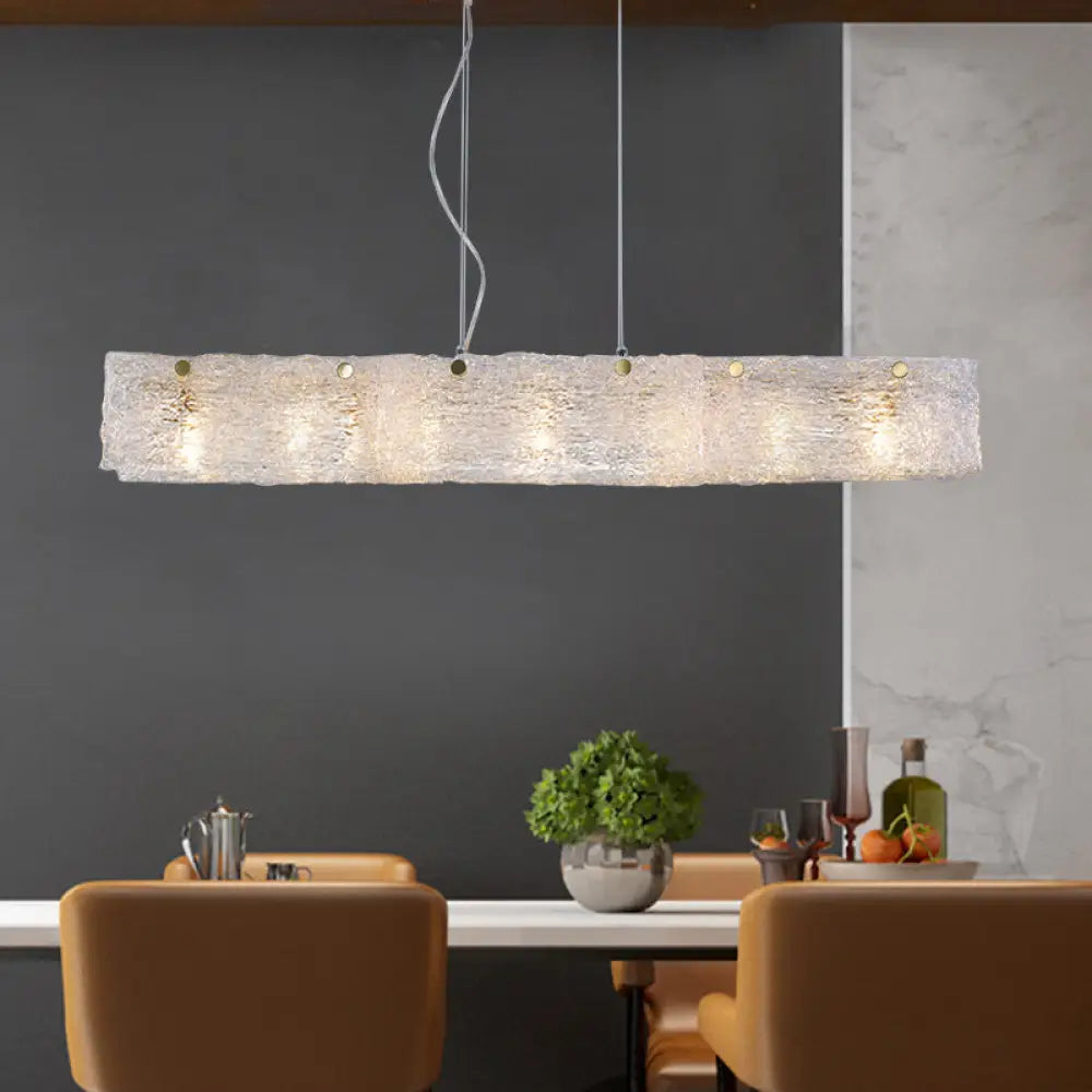 DecorBites™ Modern 9-Light Island Pendant in Gold with Transparent Crackle Glass