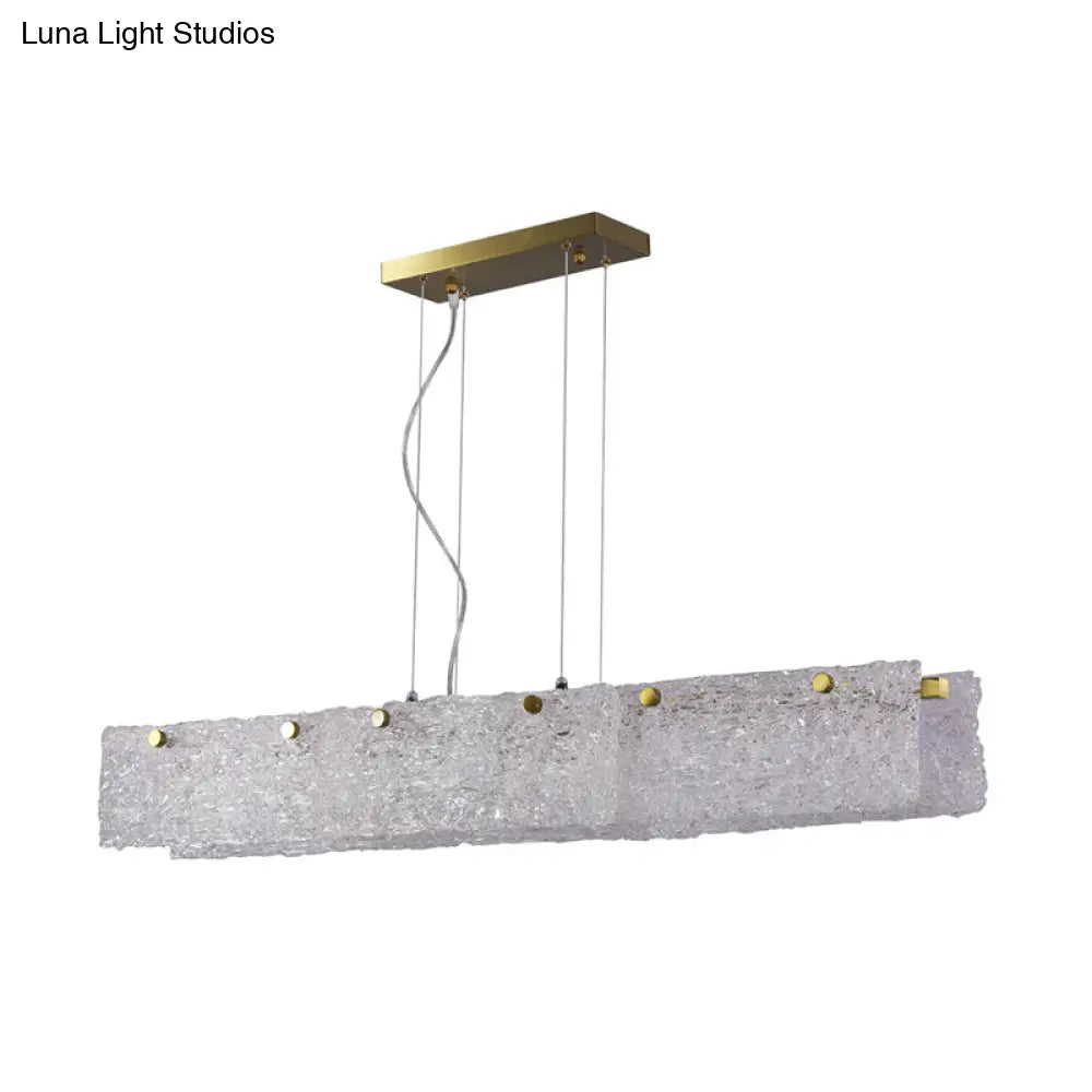 DecorBites™ Modern 9-Light Island Pendant in Gold with Transparent Crackle Glass