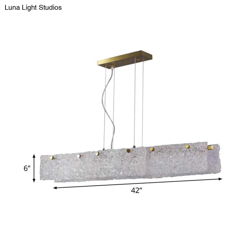DecorBites™ Modern 9-Light Island Pendant in Gold with Transparent Crackle Glass