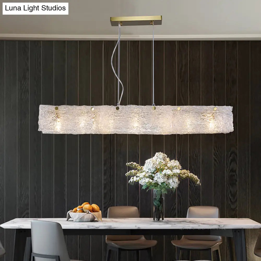 DecorBites™ Modern 9-Light Island Pendant in Gold with Transparent Crackle Glass