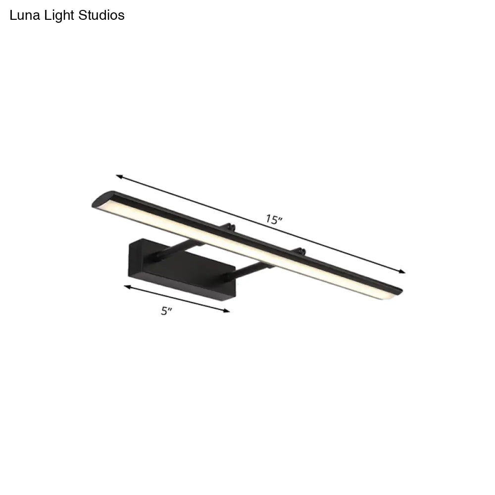 DecorBites™ Modern Acrylic LED Vanity Lighting Fixture in Black/Chrome, 15"/19" Wide