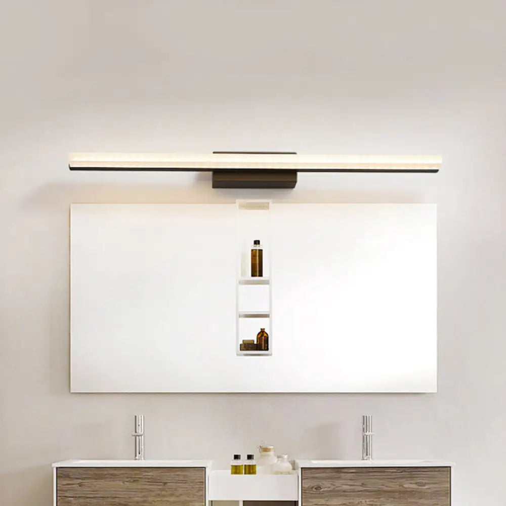 DecorBites™ Modern Acrylic Linear Vanity Wall Sconce - LED Lighting Fixture in Black with Warm/White Light