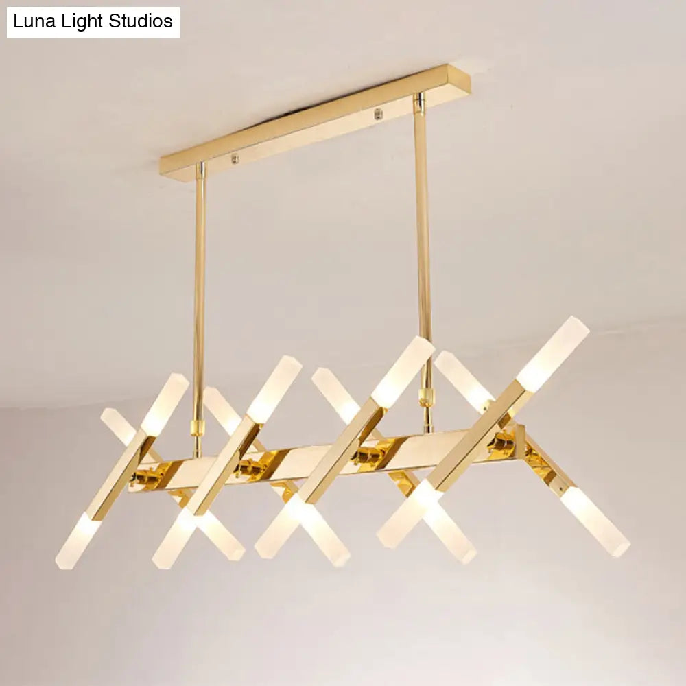 DecorBites™ Modern Acrylic Tube Island Pendant Light - 16/20 Lights - Black/White/Gold - Dining Room Ceiling Lighting