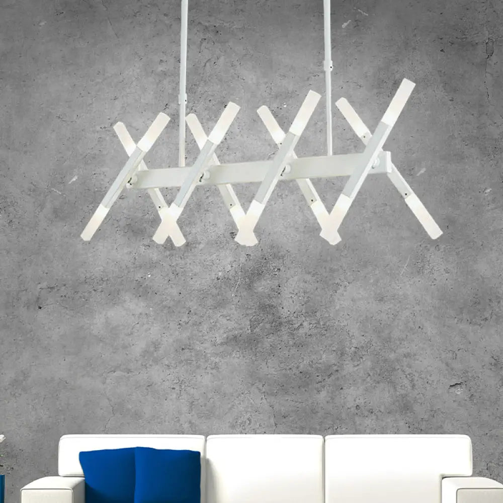 DecorBites™ Modern Acrylic Tube Island Pendant Light - 16/20 Lights - Black/White/Gold - Dining Room Ceiling Lighting