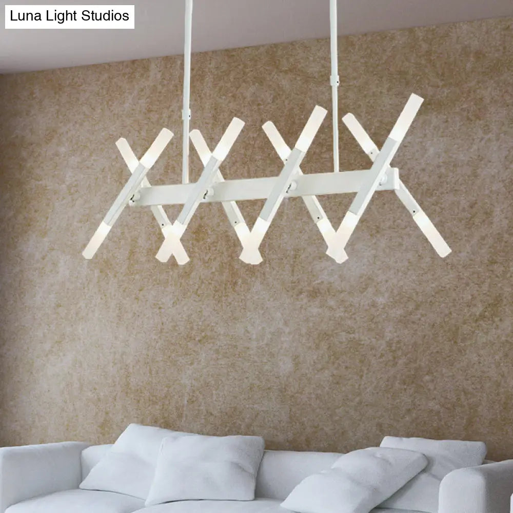 DecorBites™ Modern Acrylic Tube Island Pendant Light - 16/20 Lights - Black/White/Gold - Dining Room Ceiling Lighting