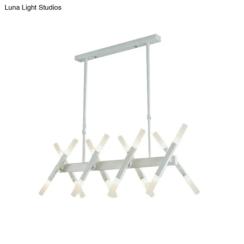 DecorBites™ Modern Acrylic Tube Island Pendant Light - 16/20 Lights - Black/White/Gold - Dining Room Ceiling Lighting