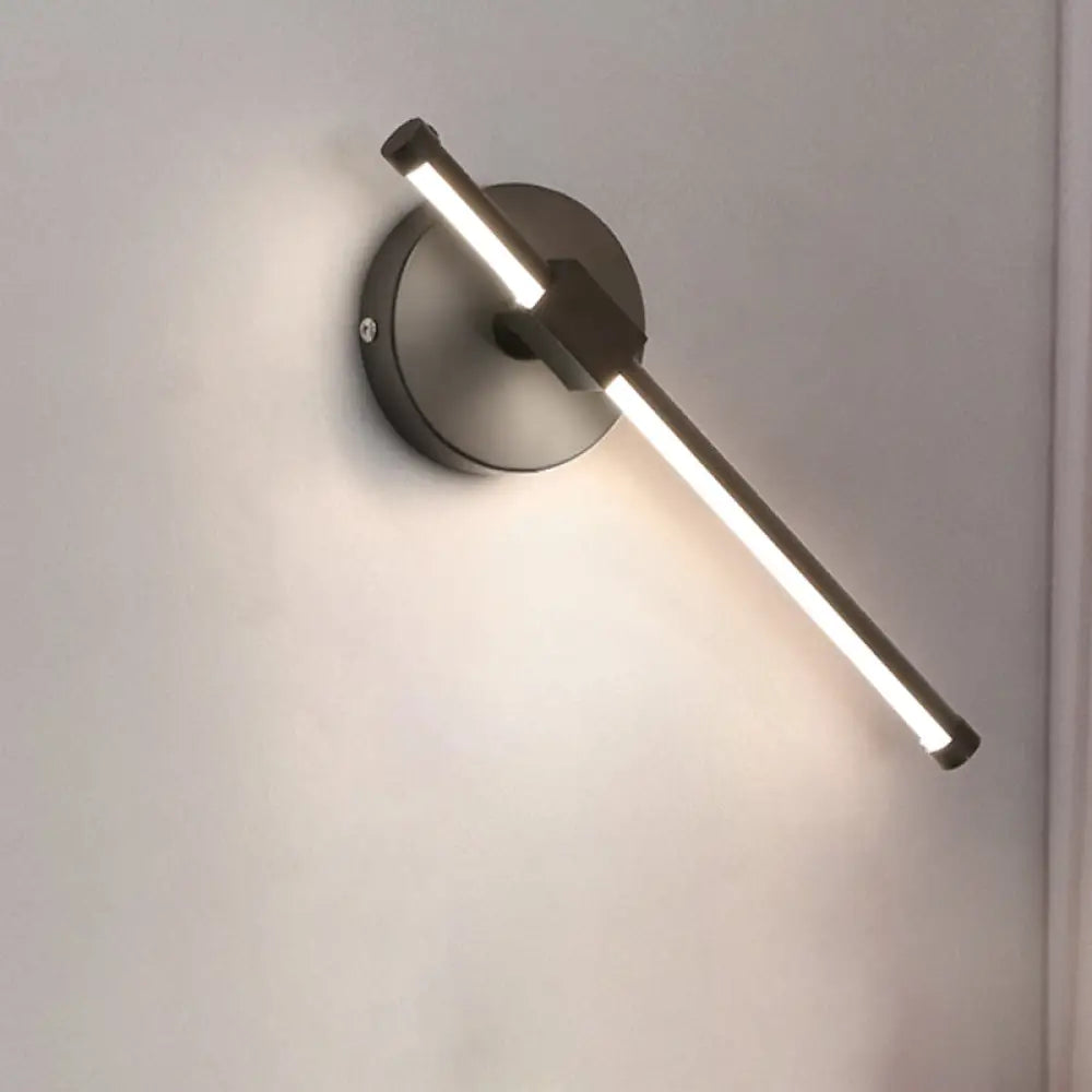 DecorBites™ Modern Acrylic Tube LED Wall Lamp: Black Sconce Light with Metal Backplate, Warm/White Light