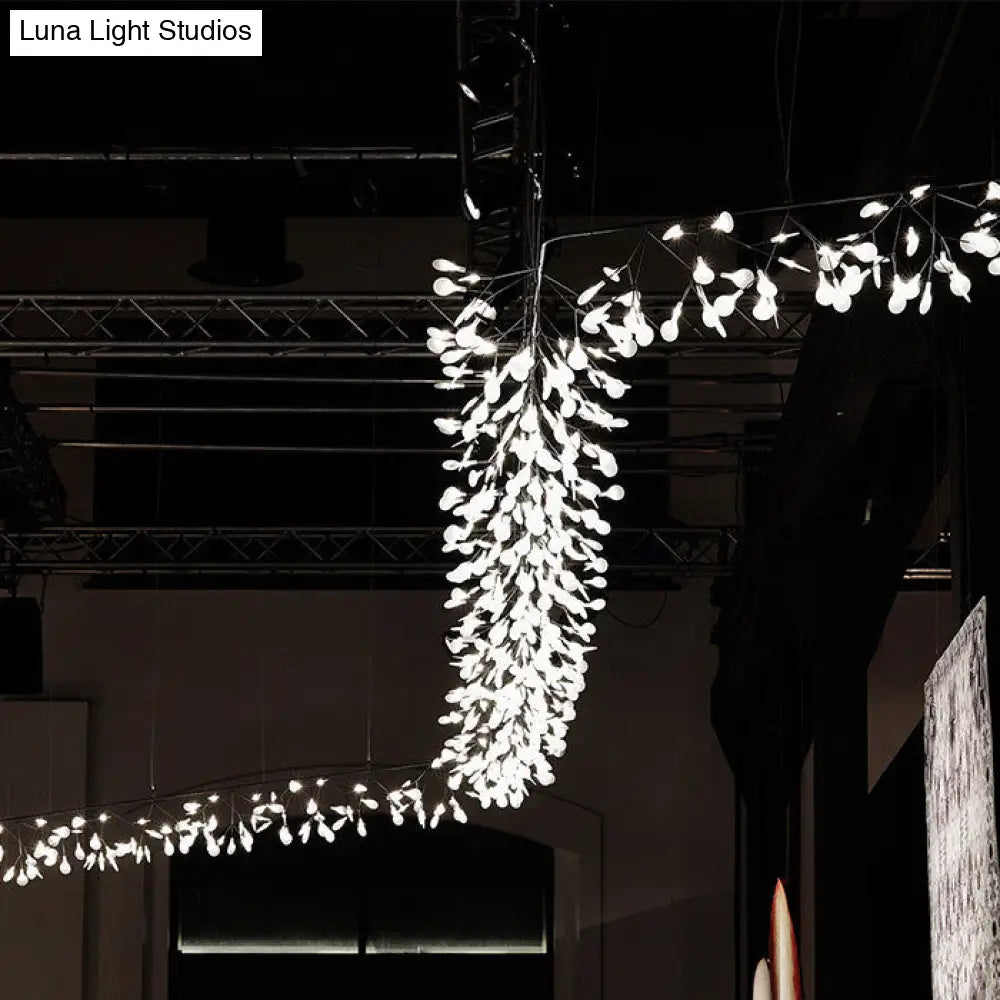 DecorBites™ Modern Aluminum Island Ceiling Lamp: Nickel/Rose Gold Branching Design with Acrylic Shade