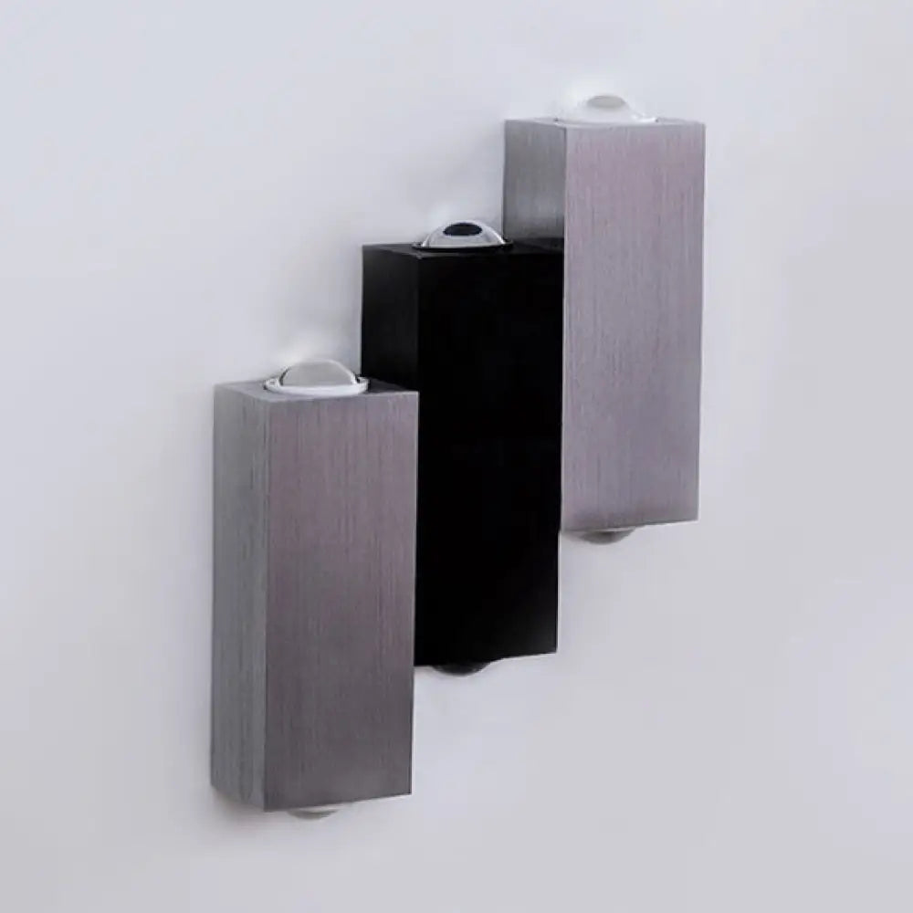 DecorBites™ Modern Aluminum LED Wall Sconce in Gray for Porch - Cubic Design, Warm/White Lighting