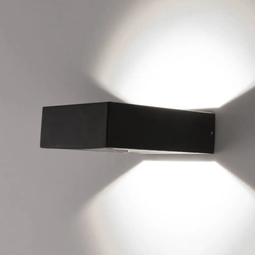 DecorBites™ Modern Aluminum LED Wall Sconce Light Fixture - Square Shade Design, Warm/White Light, Black Finish for Porch