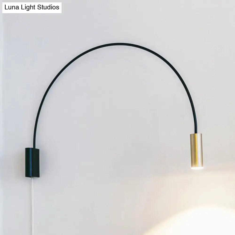 DecorBites™ Modern Arched LED Wall Mount Light for Living Room, Metallic Wall Lighting Fixture