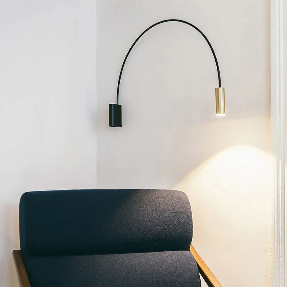 DecorBites™ Modern Arched LED Wall Mount Light for Living Room, Metallic Wall Lighting Fixture