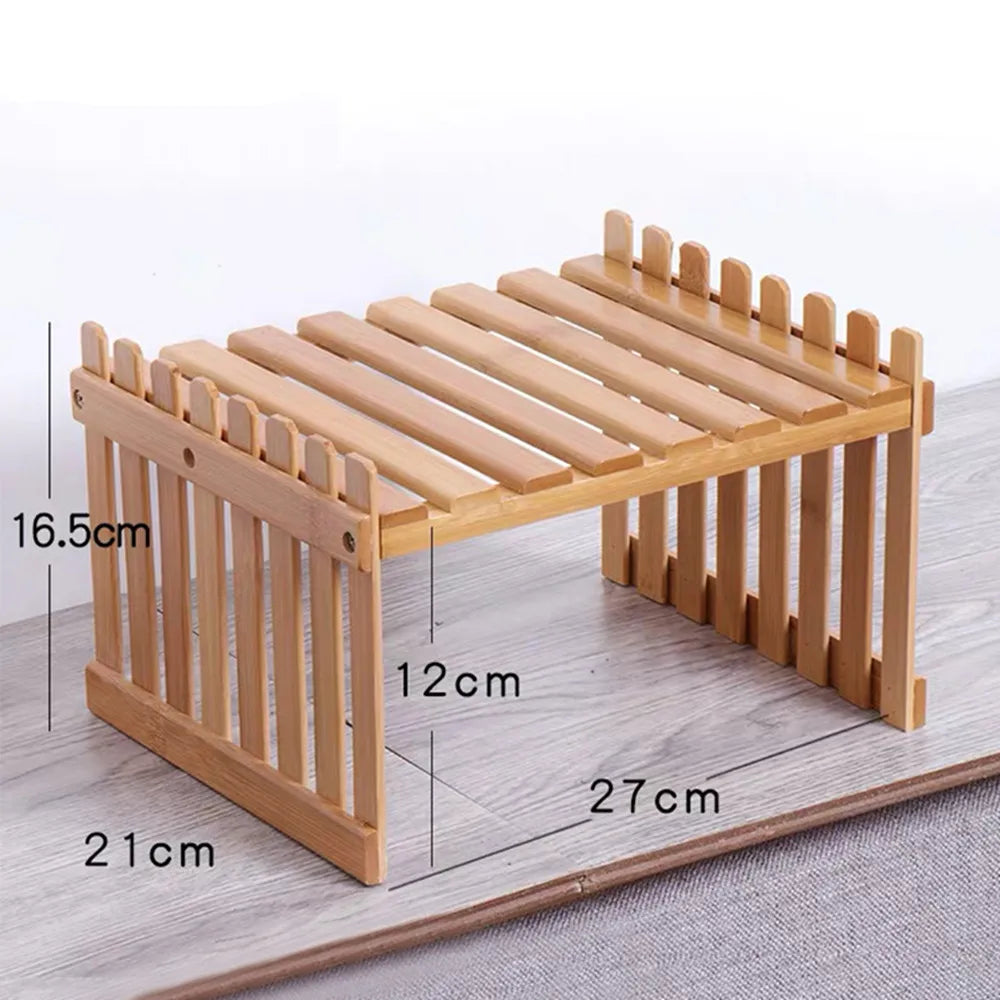DecorBites™ Modern Bamboo 2-Tier Plant Display Stand