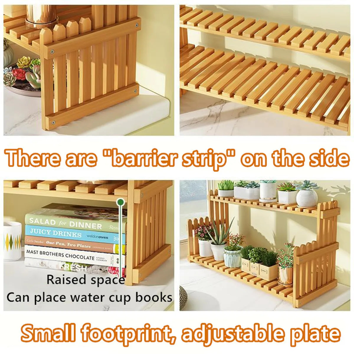 DecorBites™ Modern Bamboo 2-Tier Plant Display Stand