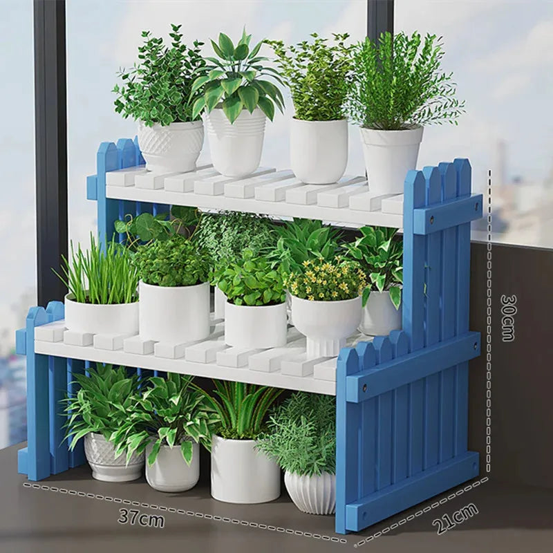 DecorBites™ Modern Bamboo 2-Tier Plant Display Stand