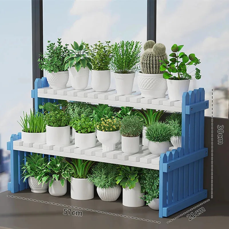 DecorBites™ Modern Bamboo 2-Tier Plant Display Stand