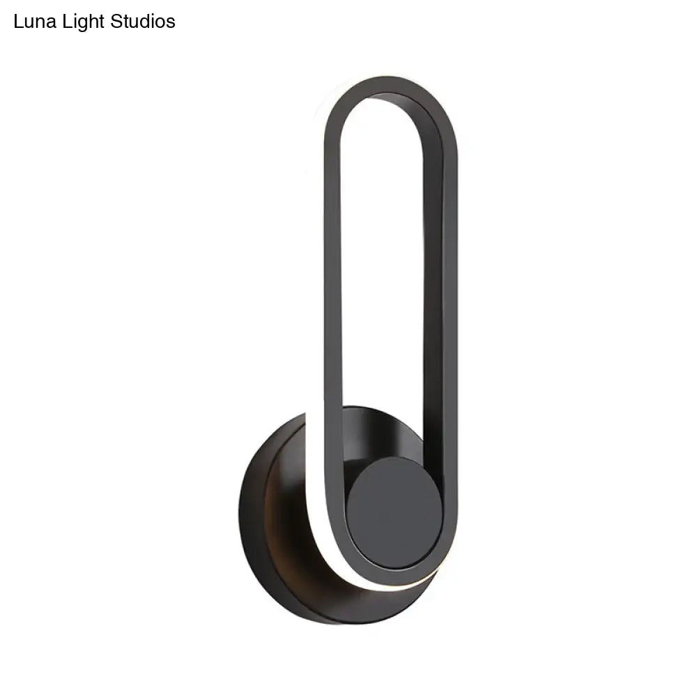 DecorBites™ Modern Bedside LED Sconce Lamp - Simple Black/White Wall Light with Aluminum Frame, Oval Design, Warm/White Light