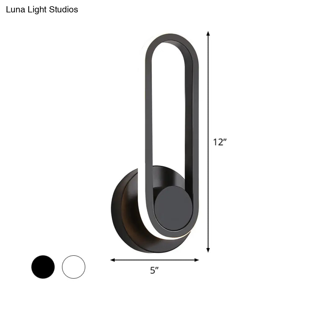 DecorBites™ Modern Bedside LED Sconce Lamp - Simple Black/White Wall Light with Aluminum Frame, Oval Design, Warm/White Light