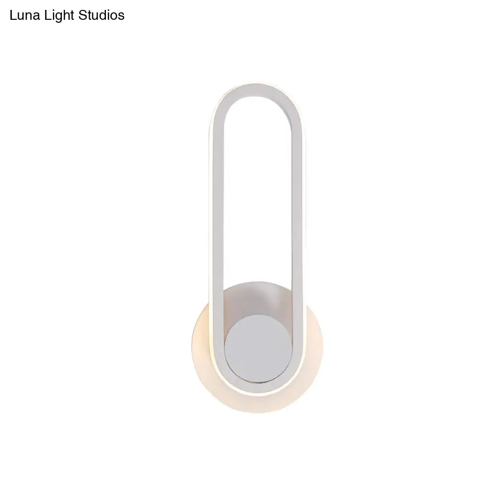 DecorBites™ Modern Bedside LED Sconce Lamp - Simple Black/White Wall Light with Aluminum Frame, Oval Design, Warm/White Light