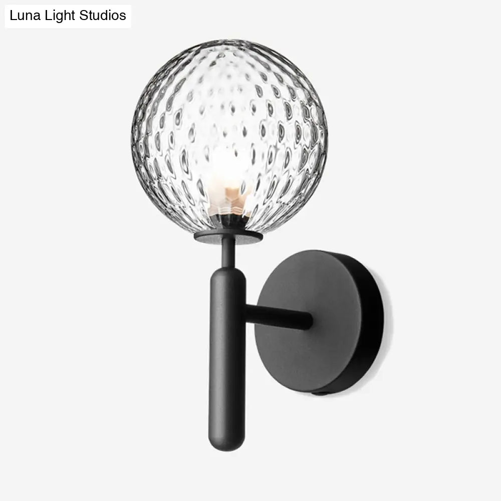 DecorBites™ Modern Bedside Wall Lamp - Simple Black Light Fixture with Glass Shade