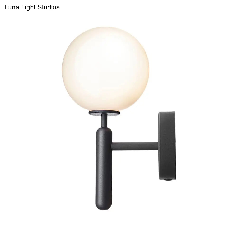 DecorBites™ Modern Bedside Wall Lamp - Simple Black Light Fixture with Glass Shade