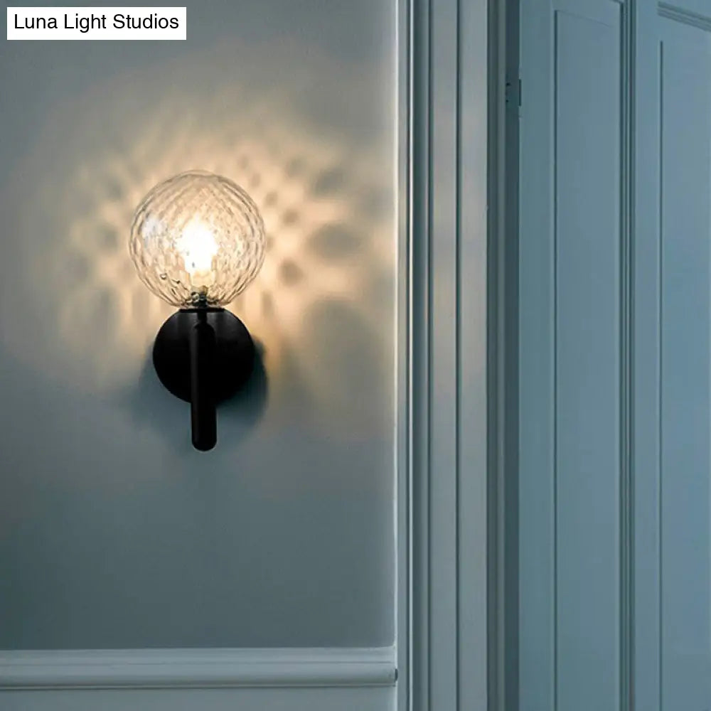 DecorBites™ Modern Bedside Wall Lamp - Simple Black Light Fixture with Glass Shade