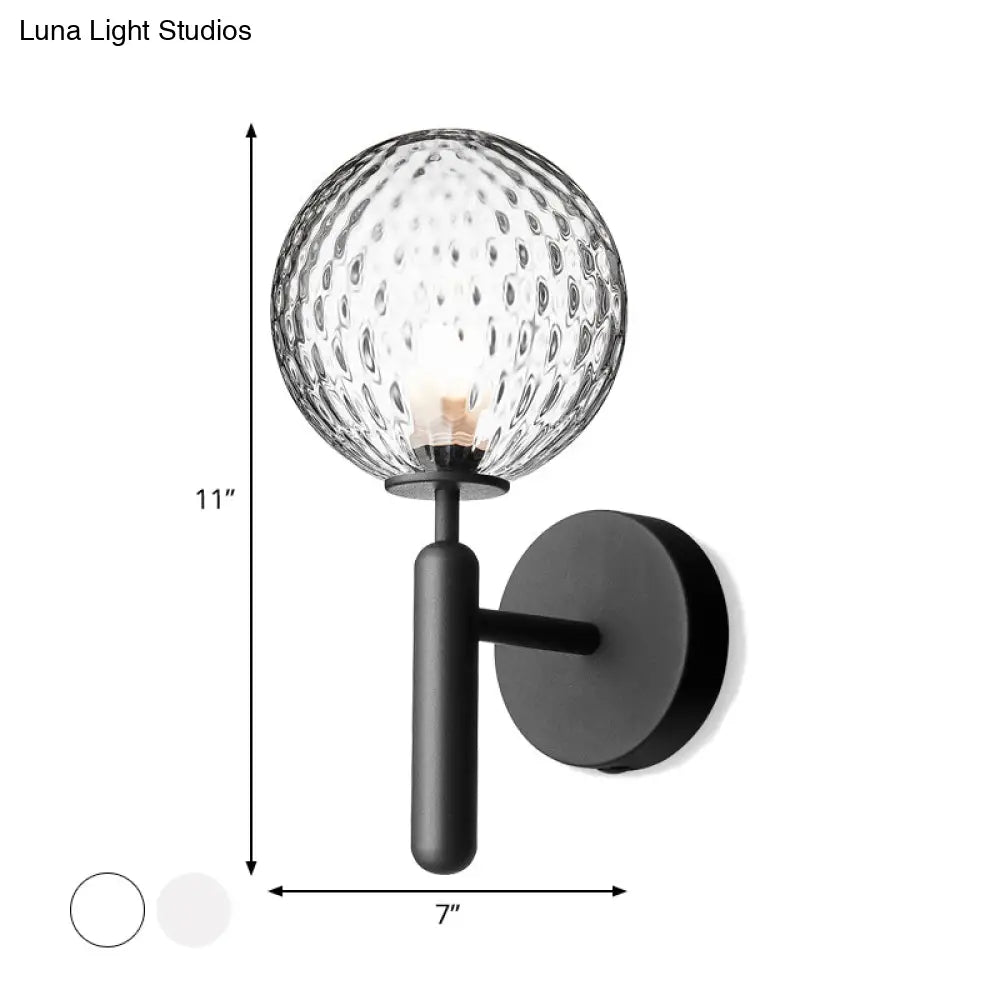 DecorBites™ Modern Bedside Wall Lamp - Simple Black Light Fixture with Glass Shade