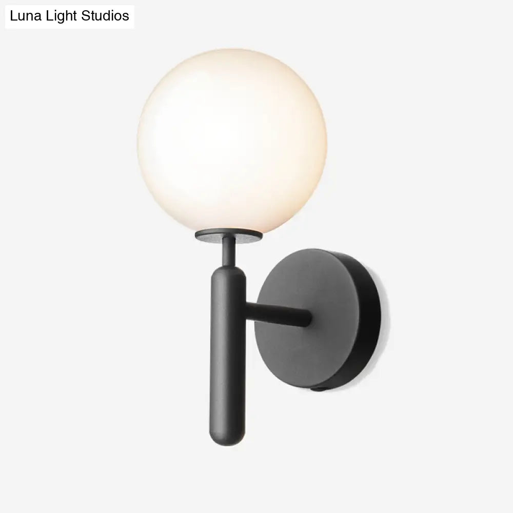 DecorBites™ Modern Bedside Wall Lamp - Simple Black Light Fixture with Glass Shade