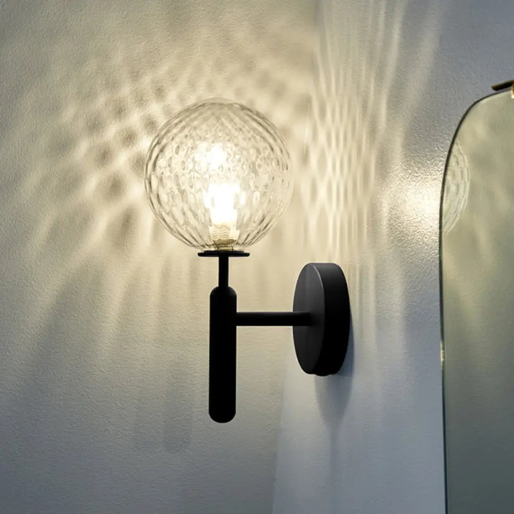 DecorBites™ Modern Bedside Wall Lamp - Simple Black Light Fixture with Glass Shade