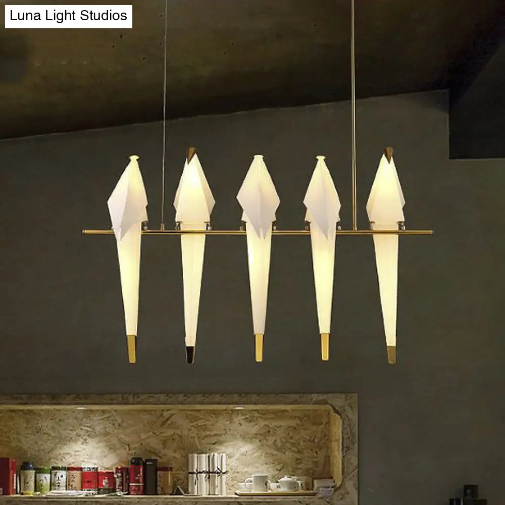 DecorBites™ Modern Bird-Shaped Island Pendant Light: 3/4/5 Golden Hanging Lights for Bedroom