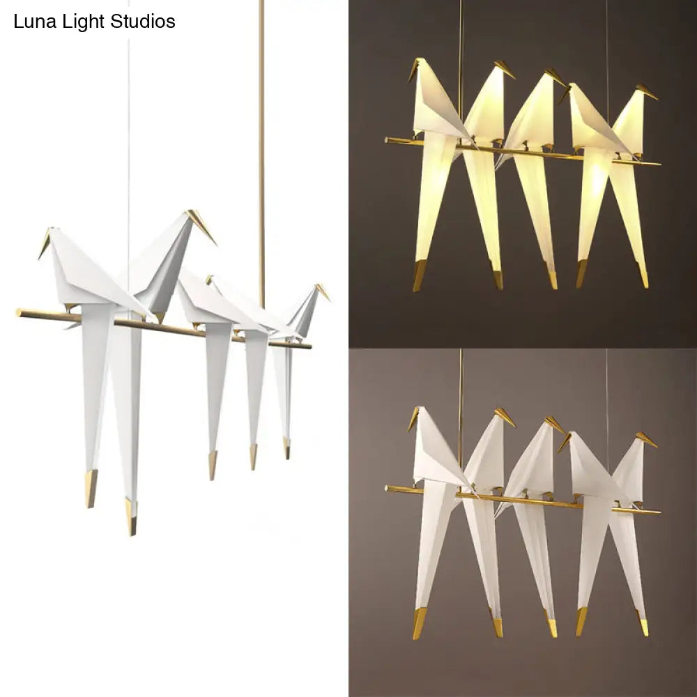 DecorBites™ Modern Bird-Shaped Island Pendant Light: 3/4/5 Golden Hanging Lights for Bedroom