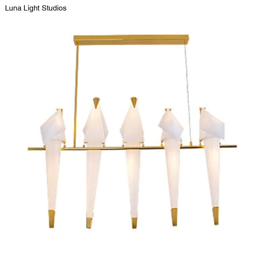DecorBites™ Modern Bird-Shaped Island Pendant Light: 3/4/5 Golden Hanging Lights for Bedroom