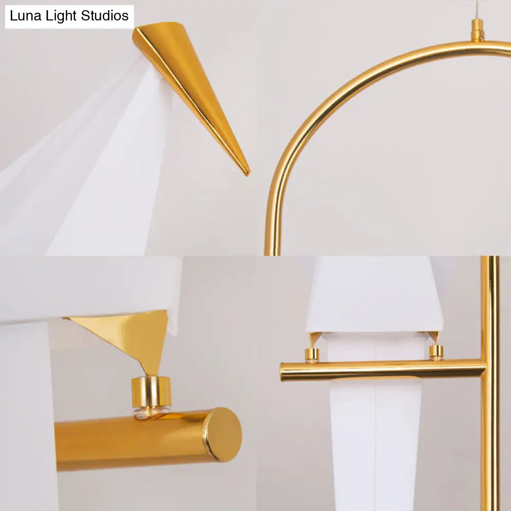 DecorBites™ Modern Bird-Shaped Island Pendant Light: 3/4/5 Golden Hanging Lights for Bedroom