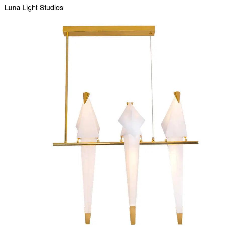 DecorBites™ Modern Bird-Shaped Island Pendant Light: 3/4/5 Golden Hanging Lights for Bedroom